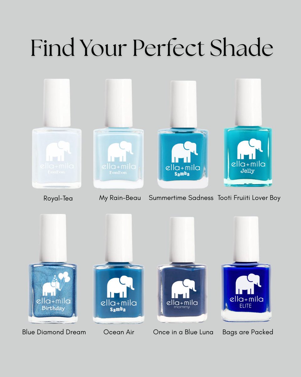 The only summer blues we we want 🌊💙 Which shade are you picking?

#ellamila #bluenails #vegannailpolish #summernails