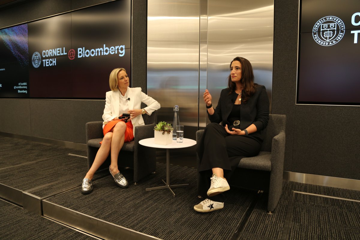 cornell_tech's tweet photo. Tonight’s Cornell Tech @ Bloomberg Series with Hayley Barna, Partner at @firstround and co-founder of @birchbox, and @BloombergTV’s Caroline Hyde featured a dynamic conversation on building, scaling, and investing in transformative companies. #CTechBBG @hayleybay @CarolineHydeTV https://t.co/g2WCzlecbt