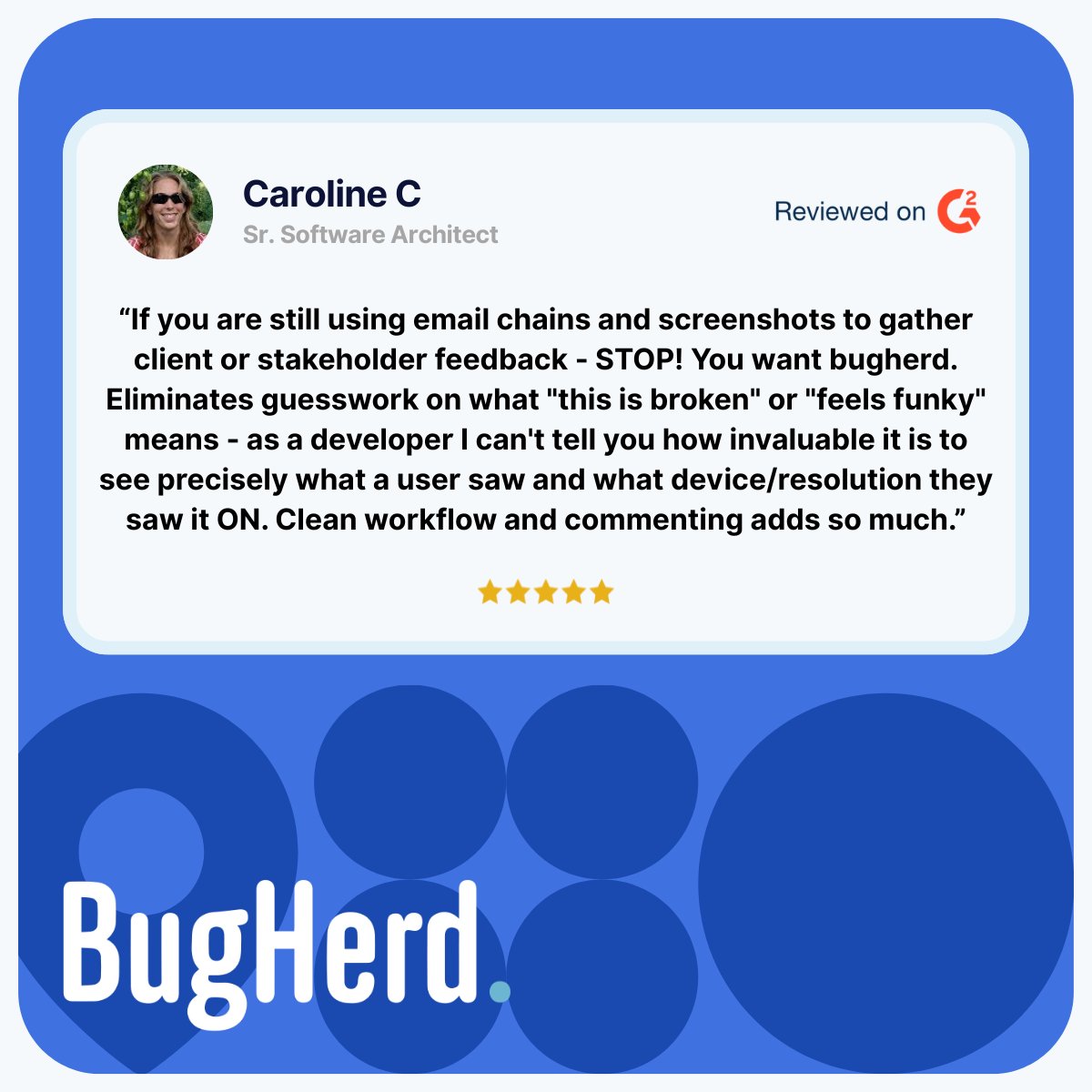 Don’t just take it from us... hear what our amazing customers are saying! 🚀 Thanks for choosing BugHerd, Caroline!

#BugHerd #CustomerFeedback #WebsiteFeedback