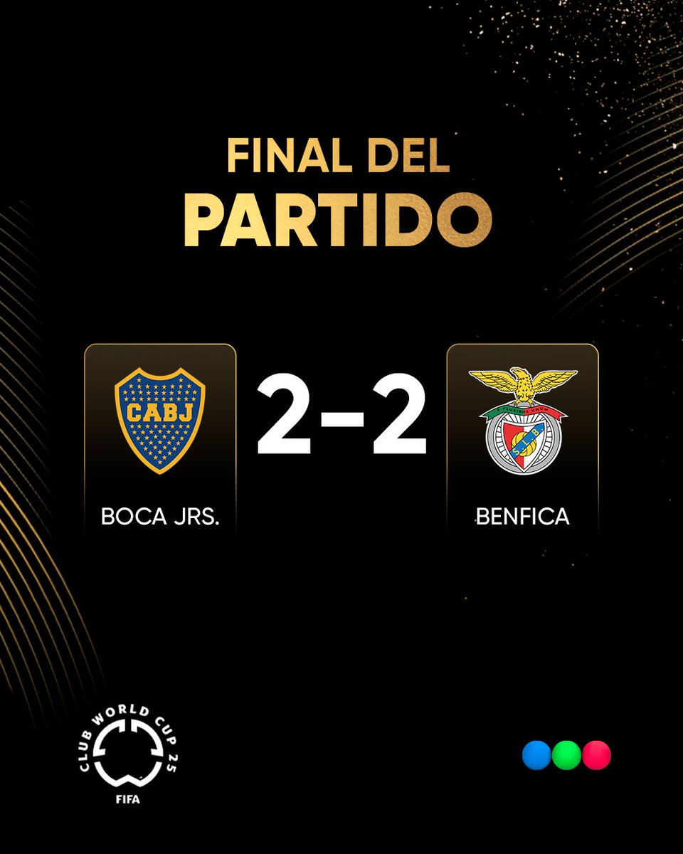telefe's tweet photo. Final del partido: Boca no pudo aprovechar la ventaja de 2 goles y el Benfica terminó empatando 😱

Mirá el #MundialDeClubesXTelefe en https://t.co/S24R6EXbgG con @JPVarsky y @giraltpablo 🏆 @sofimmartinez desde 🇺🇸 #MundialDeClubes https://t.co/9A7CJSMmVt