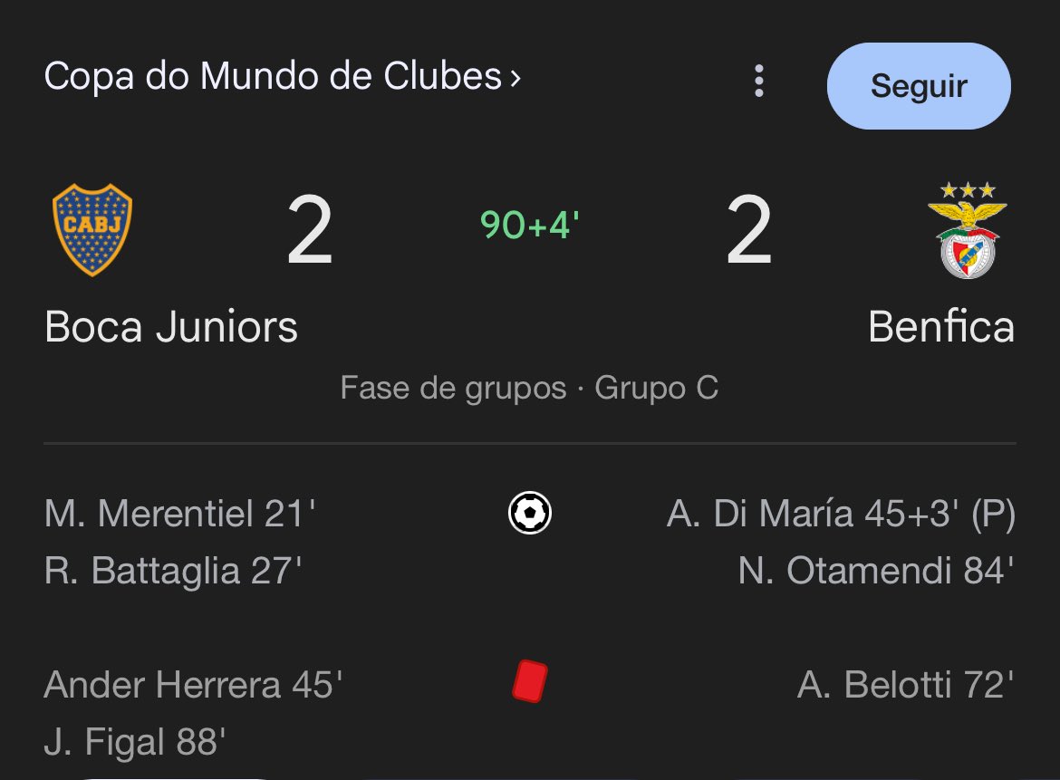 BRIGA
EXPULSÃO 
4 GOLS
CLIMA DE LIBERTADORES 

EU ADMITO, ESTOU APAIXONADO PELA COPA DO MUNDO DE CLUBES.