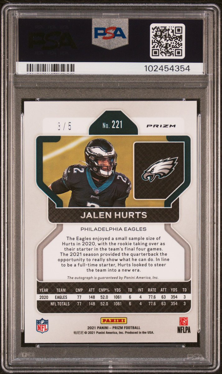 slyckity's tweet photo. Can someone tell me the value of this sick Jalen Hurts card? https://t.co/I0L0Aciojh