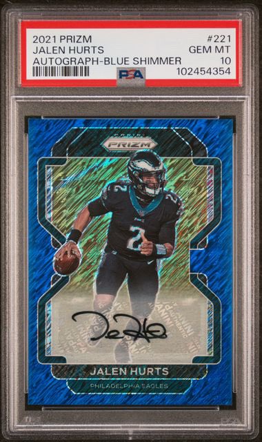 slyckity's tweet photo. Can someone tell me the value of this sick Jalen Hurts card? https://t.co/I0L0Aciojh