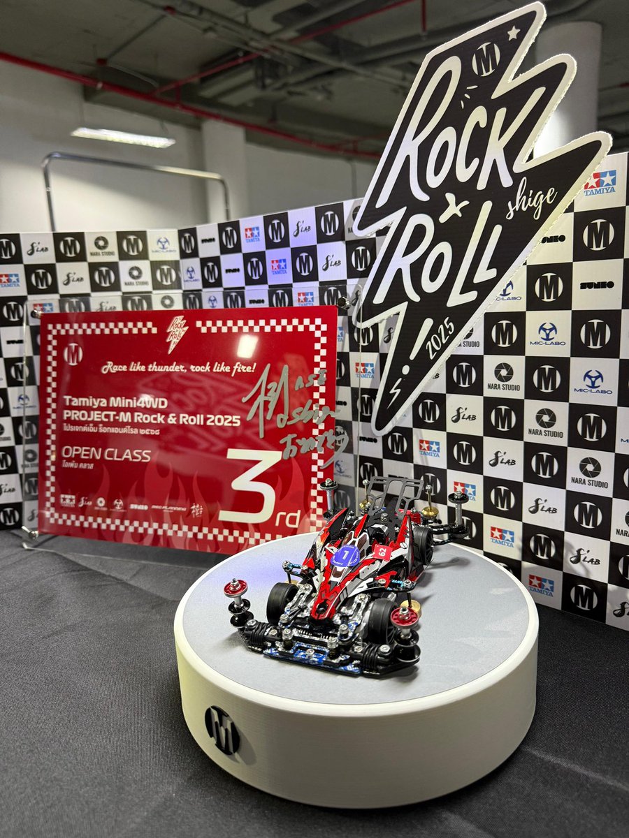 gunmiyamini4wd1's tweet photo. Ver.4 Full Original Setup by Gunmiya just won 2nd Runner Up at the Project M Rock & Roll Tamiya Mini 4WD Tournament 2025 in Bangkok. #mproject #gunmiya #mini4wd https://t.co/vsKyJtMocV