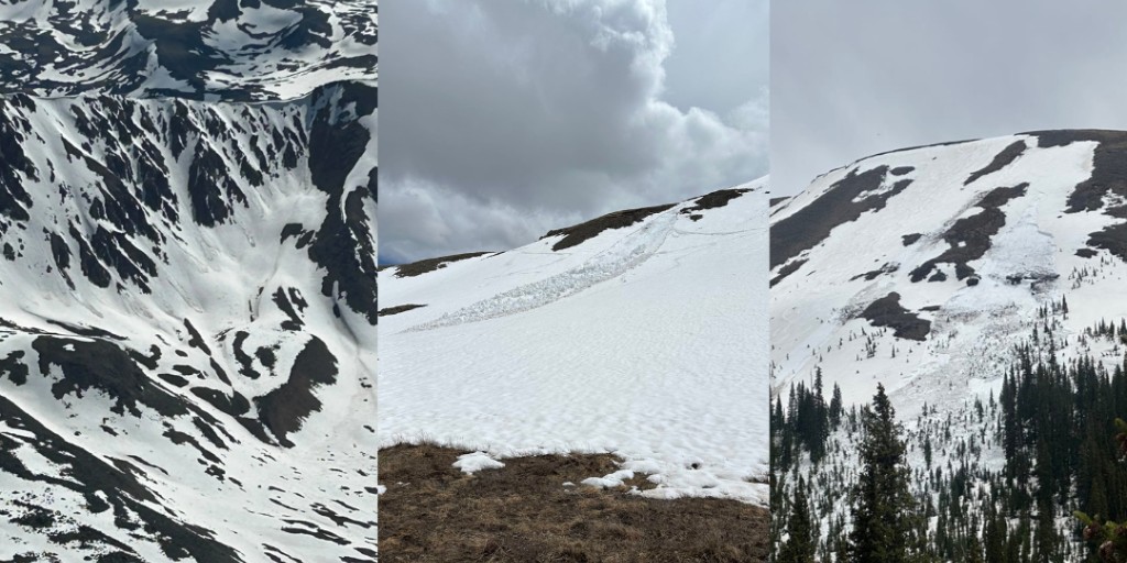We received 1,554 public observations between Nov 1 and April 30! THANK YOU 🙌.  And here are a few images submitted from the public since June 1. Please continue to share what you're seeing where there's snow in the backcountry at Colorado.gov/avalanche.