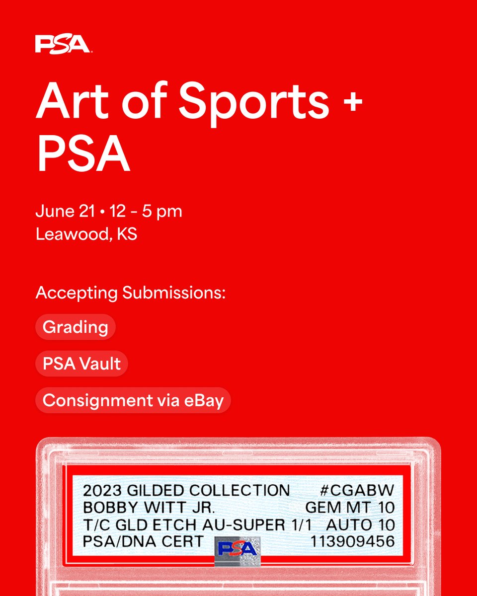 PSAcard's tweet photo. Coming for in-person PSA submissions, staying for Kansas City BBQ recommendations.

🔗 https://t.co/PFyl3TEzFr https://t.co/XM0yPqBB7n