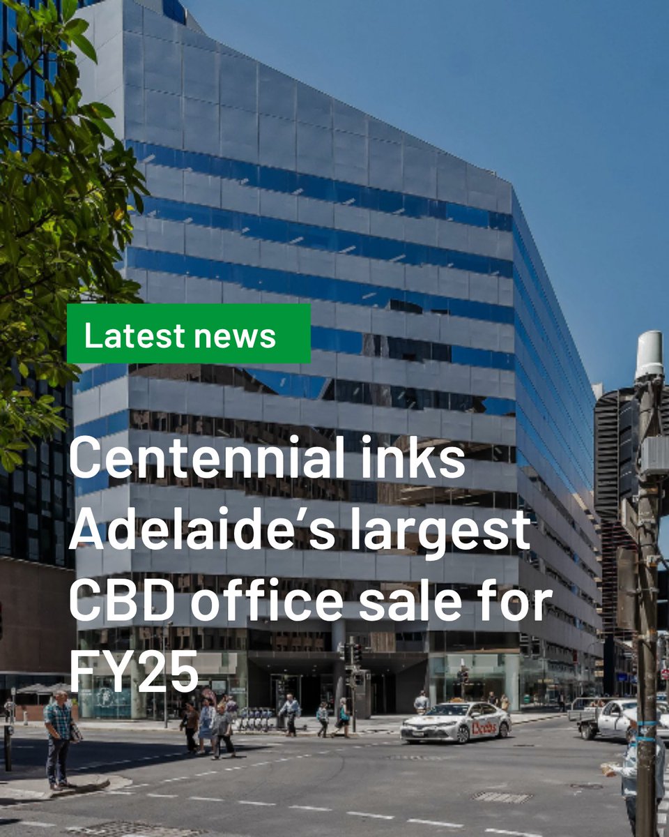 Centennial has acquired an 11-level office tower at 63 Pirie Street for $50.5 million, marking the largest CBD office transaction of the year.  

propertycouncil.com.au/property-austr…… 

#propertyaustralia