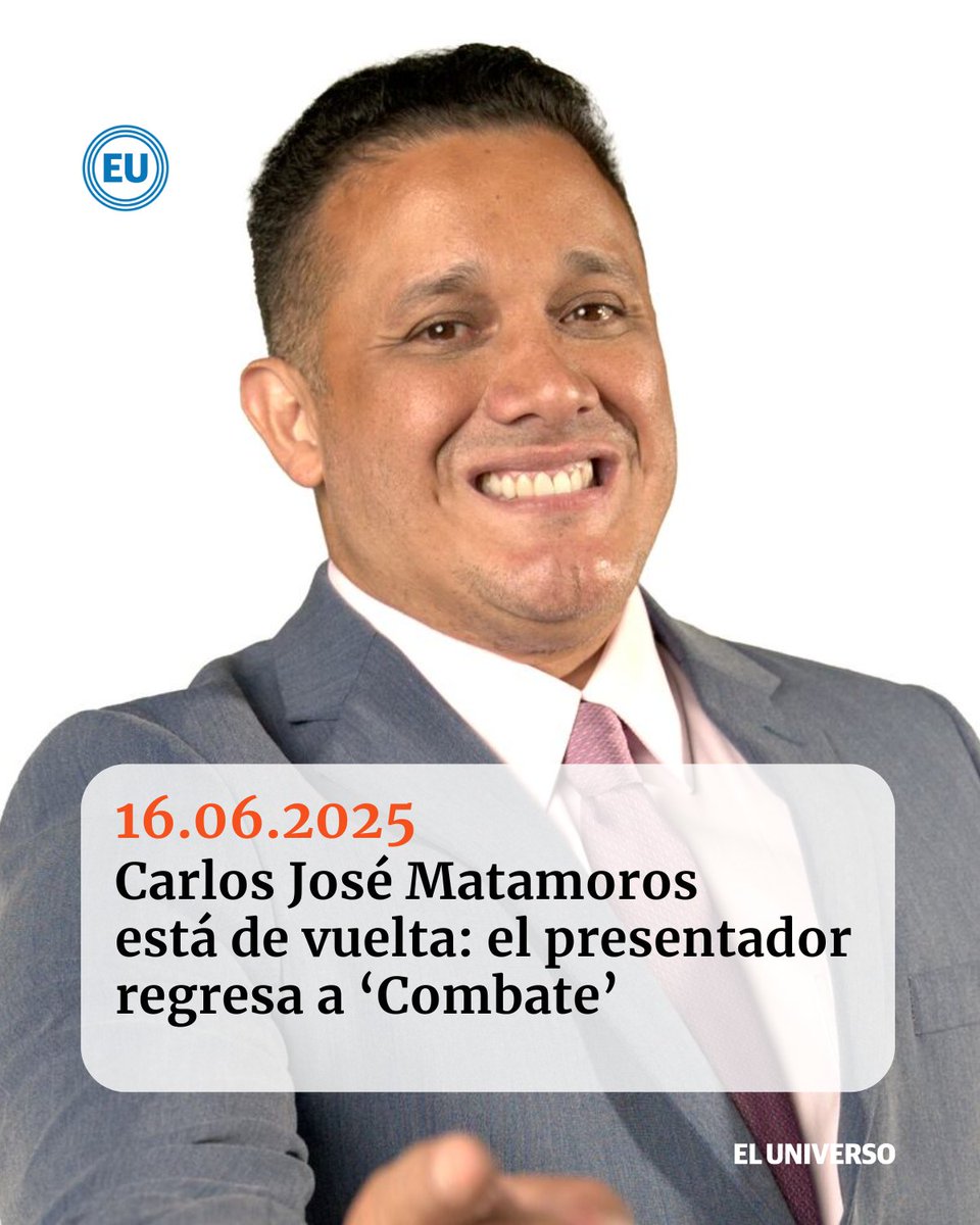eluniversocom's tweet image. #CarlosJoséMatamoros está de vuelta: el presentador regresa a ‘#Combate’ ow.ly/HE7L50Watb6