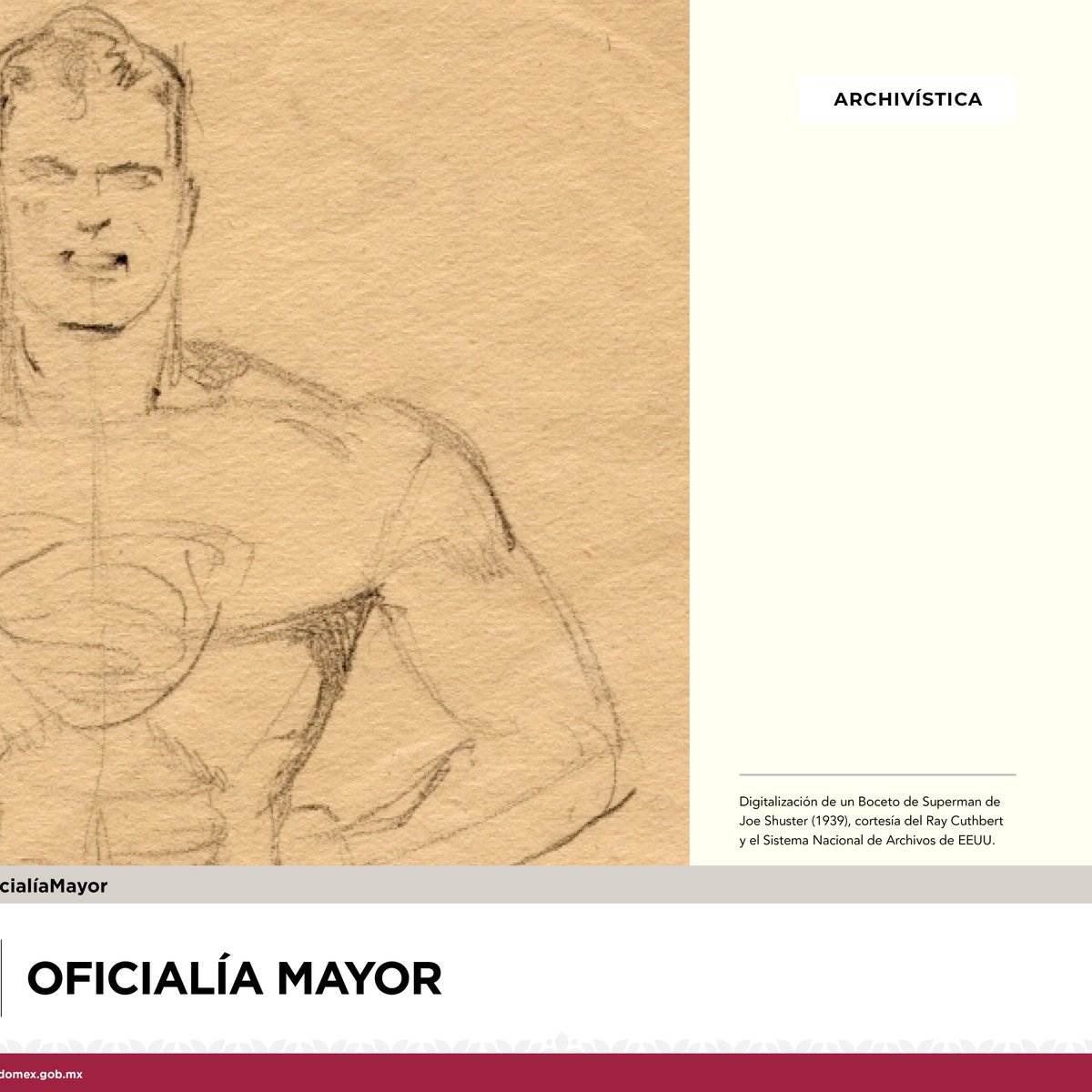 agem_mex's tweet photo. Con motivo del #Aniversario de la creación de @Superman, te compartimos un #boceto de #Shuster, sometido a un estudio para corroborar su autenticidad y fecha de creación, que incluía, postura, escudo, traje, capa, botas e inclusive tipo de papel en el que fue elaborado.
#AGEMÉX https://t.co/3OwEiUrma6