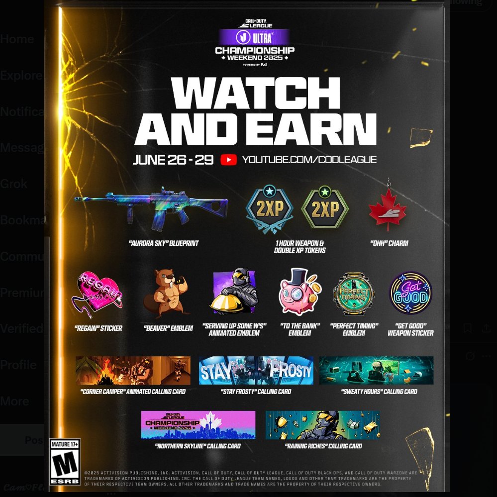 CamoFlaugeAk47's tweet image. NEW FREE #CallofDuty  X #CodLeague REWARDS!

youtube.com/shorts/tZ5QXla…