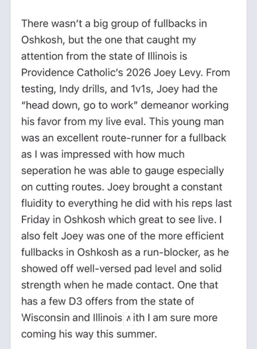 Joey levy (@joeylevy12) on Twitter photo Thank you <a href="/NWahlScouting/">Nate Wahl</a> for the write up! Loved the competition there Can’t wait to show everyone what I can do this season!
<a href="/CelticsFootball/">Providence Catholic Football</a> <a href="/Tyler_Plantz/">Tyler Plantz</a> <a href="/EDGYTIM/">Timothy “EDGYTIM” OHalloran</a> <a href="/PrepRedzoneIL/">Prep Redzone Illinois</a> <a href="/DeepDishFB/">DEEP DISH FOOTBALL</a> Thank you <a href="/NWahlScouting/">Nate Wahl</a> for the write up! Loved the competition there Can’t wait to show everyone what I can do this season!
<a href="/CelticsFootball/">Providence Catholic Football</a> <a href="/Tyler_Plantz/">Tyler Plantz</a> <a href="/EDGYTIM/">Timothy “EDGYTIM” OHalloran</a> <a href="/PrepRedzoneIL/">Prep Redzone Illinois</a> <a href="/DeepDishFB/">DEEP DISH FOOTBALL</a>