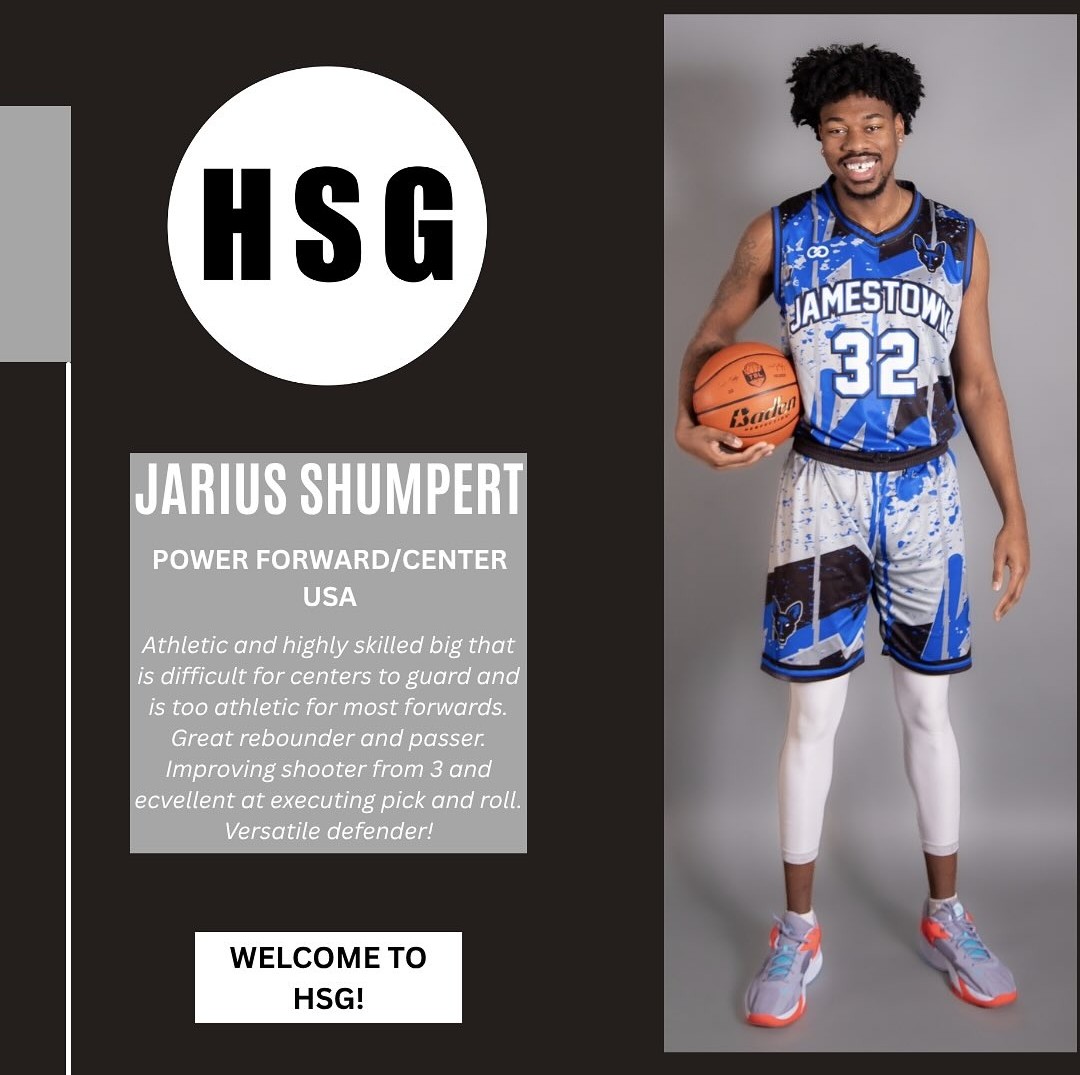 HSG welcomes Forward Jarius Shumpert! Jarius is a 6'8 athletic &amp; highly skilled big who's difficult for centers to guard &amp; too athletic for most forwards. He's a great passer, rebounder &amp; improving shooter from 3. Jarius plays well in pick n roll. DM <a href="/hight_tim/">Tim Hight</a>  for availability