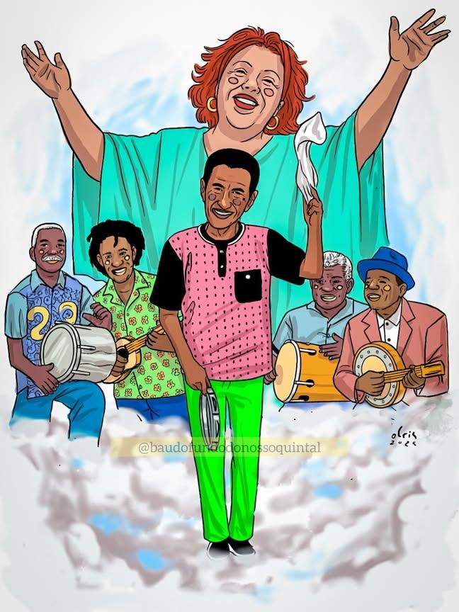 Lukao_93's tweet image. Arte em homenagem ao Nosso Presidente sendo recebido por Ubirany, Mario Sérgio, Beth Carvalho, Almir Guineto e Neoci.
🖤🥁🪕🎼🎤
#baudofundodonossoquintal #grupofundodequintal #sambaderaiz