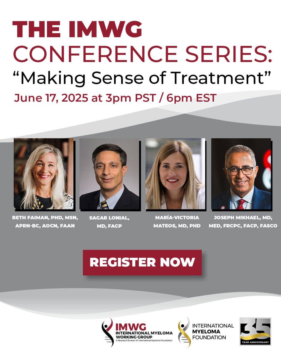 Beth Faiman PhD (@bethfaiman) on Twitter photo Join us tomorrow for critical updates!! myeloma.org/taxonomy/term/⦠<a href="/IMFmyeloma/">International Myeloma Foundation</a> <a href="/jmikhaelmd/">Joseph Mikhael</a> #IMWG #EHA #ASCO Join us tomorrow for critical updates!! myeloma.org/taxonomy/term/⦠<a href="/IMFmyeloma/">International Myeloma Foundation</a> <a href="/jmikhaelmd/">Joseph Mikhael</a> #IMWG #EHA #ASCO