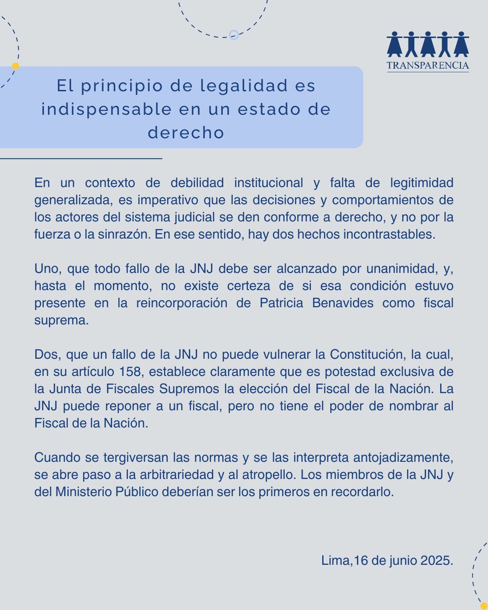 🚨 El principio de legalidad es indispensable en un estado de derecho. #Perú
