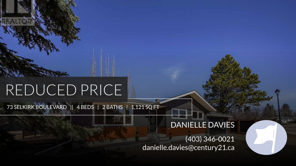 DaniRealEstate's tweet photo. 📍 Reduced Price 📍 This recently reduced home at 73 Selkirk Boulevard in Red Deer won't last long, so, don't wait to set up a showing! Reach out here or at (403) 346-0021 for more information!

Danielle Davies
Real Estate Agent... https://t.co/dGfqDXsM7C https://t.co/XXbgGMbZsW