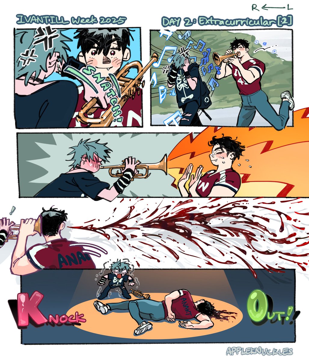 apputaachan's tweet photo. Day 2: Extracurricular 🏀🎺

Flirting Tactics to Win Over Beautiful Emo Classmate
for DUMMIES

#ivantillweek2025 https://t.co/COvGaCSJkW