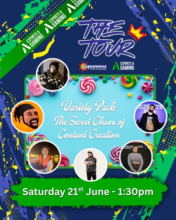 NJayrassic's tweet photo. I’m excited to be an official Content Creator Guest at #Supanova Sydney this weekend! 🎉 Catch me on the “Variety Pack” panel Saturday June 21 at 1:30PM
💥 Grab tix with 10% off by using my link: https://t.co/kjFU1ytcVS
#TheTour #TheTourPanel #ContentCreator https://t.co/qjrnUGmPAB