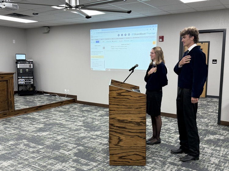 BRHS FFA chapter leadership led the board of trustees in the pledge of allegiance at tonight’s school board meeting. #BRISDpride #RaiseTheRidge