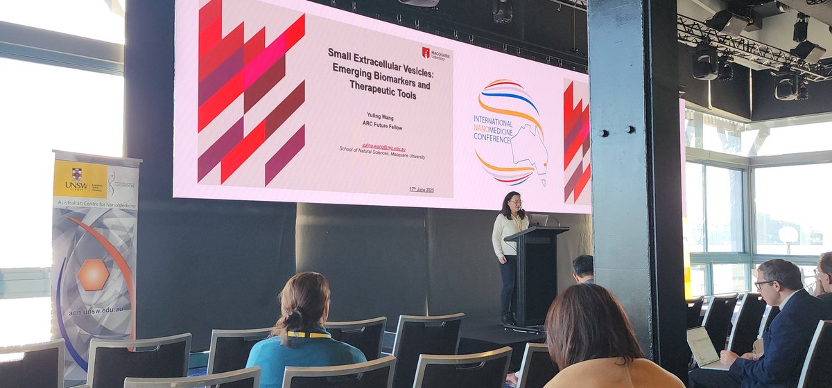 ATAScientific's tweet photo. Great talk by Prof @YulingWang from @Macquarie_Uni on small EVs as emerging biomarkers and therapeutic tools. @exodus_bio #exodusbio @NanoMed_UNSW @oznanomed 2025 @Exosomes https://t.co/NFw0fkCuIz