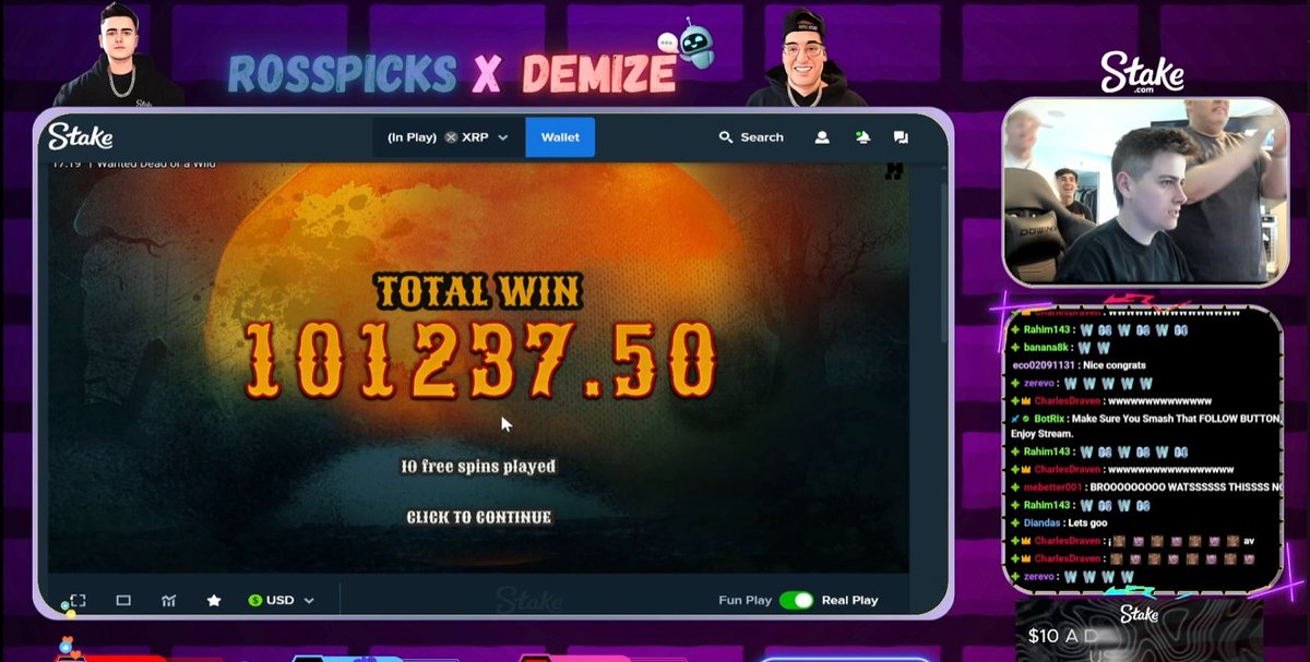 💥JUST WENT LIVE &amp; HIT THIS ON <a href="/Stake/">Stake.com</a> 🔥

$25 ➡️ $101,237.50 on Wanted Dead or a Wild 😳

 4,049x MULTI — and we only getting started...

LIVE RN 🎰🔥 come witness the madness unfold!!!

🔴 [kick.com/demize]

♻️RT+ Follow @rosspicks &amp; <a href="/demize21/">DeMize</a> 

Drop your #stake username