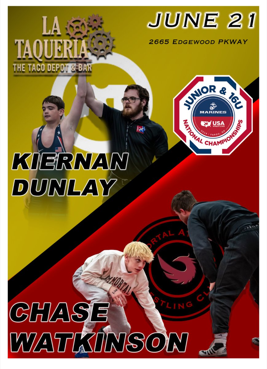 Reminder: Saturday night at Taco Depot off Edgewood. Come support our two FARGO qualifiers!