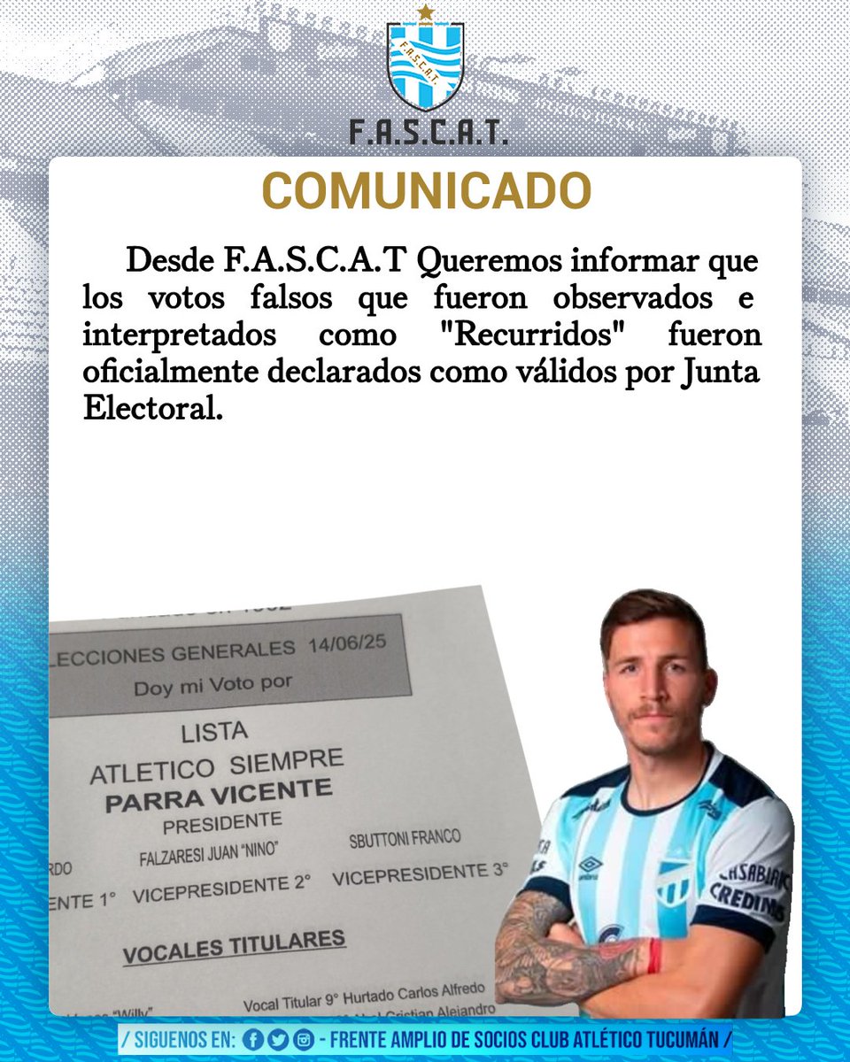 FrenteSociosCAT's tweet image. ⚠️⚠️⚠️
¡¡¡ATENCIÓN!!! 

#atléticotucumán #socios #socias #frenteampliodesociosCAT #fascat #AtléticoTucumán #Deca