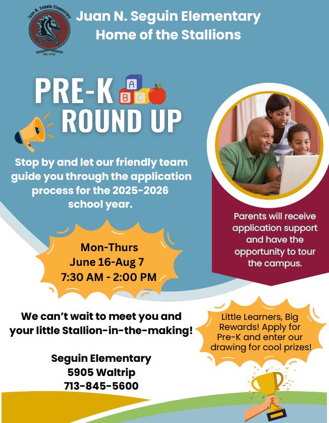 PK Round-Up Time! Calling all 3- and 4-year-olds! Come join our Stallion family and start your learning adventure with us!