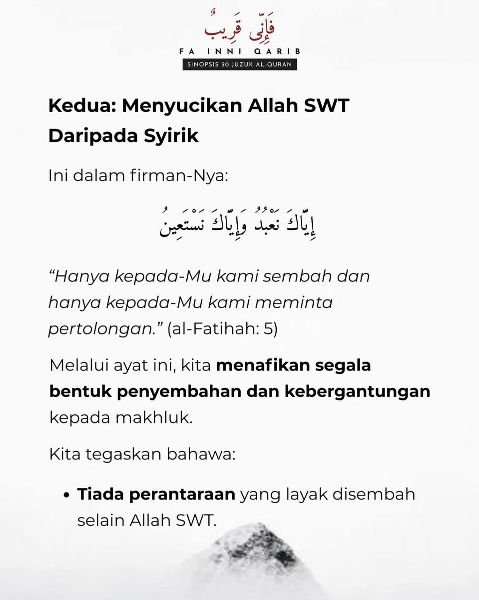 fakhrifadzli's tweet photo. Kita membaca Surah al-Fatihah setiap hari.

Namun sedar tak kita yang surah ini bukan sekadar jadi rukun dalam solat?

Bahkan ia adalah satu renungan dan munajat untuk menyucikan akidah, merendahkan ego dan membetulkan arah hidup kita. https://t.co/GkflmetJng
