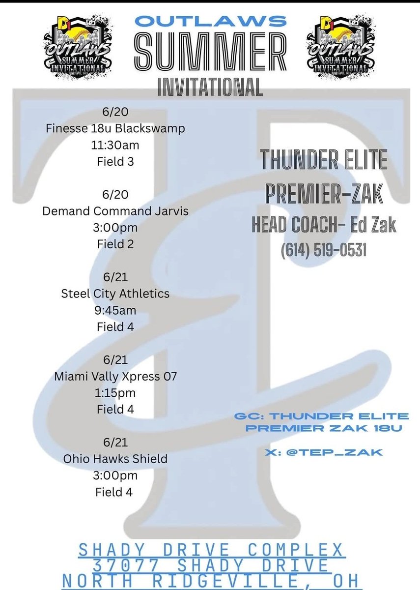 Thunder Elite 18U Premier - Zak tweet media