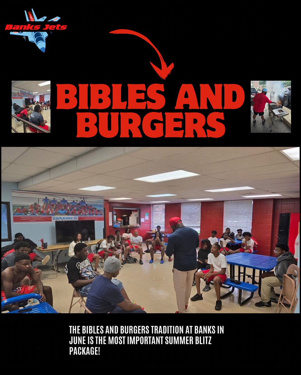 BIBLES&amp;BURGERS!!! 
Bibles &amp; Burgers is something Coach Watson and his staff do every Thursday in June for young men! It is bigger than football.
#FaithFightFinish
#TheRunway
