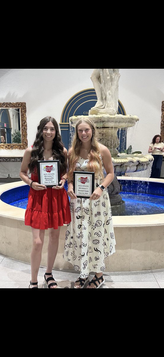 Ady Bowe receiving her 2nd Team All State and Kenzie Hady Honorable Mention All State awards at last night State Banquet in Columbus. Great job this year and proud of both.