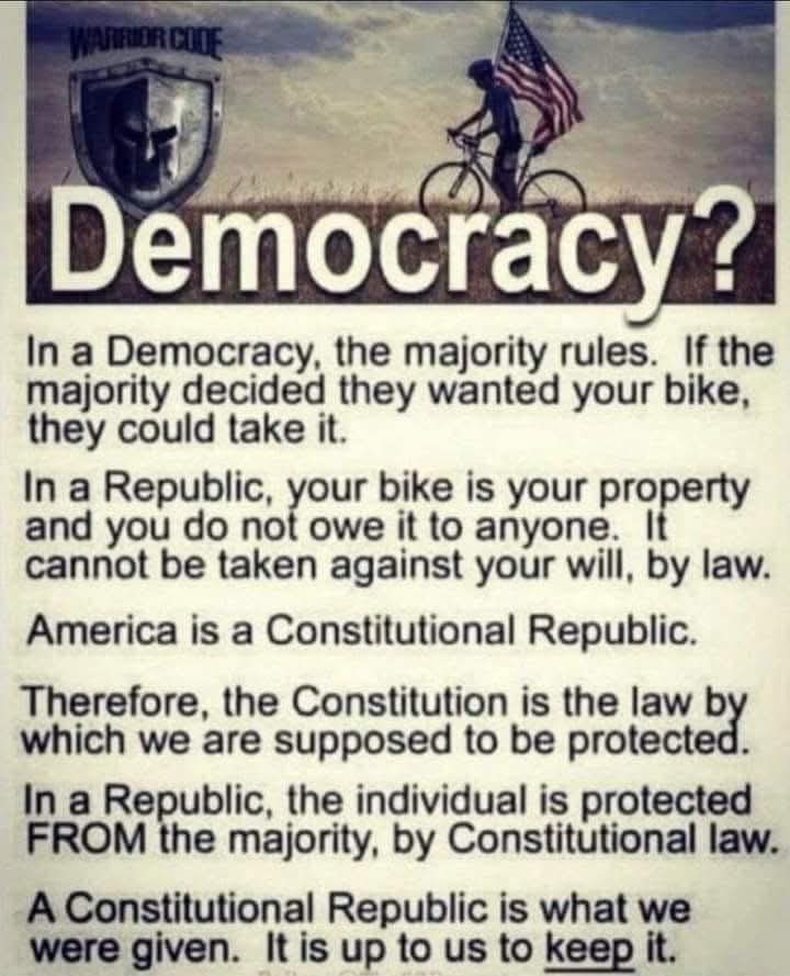 <a href="/RepLaMonica/">Rep. LaMonica McIver</a> We are a Constitutional Republic not a democracy and you need to learn the difference.