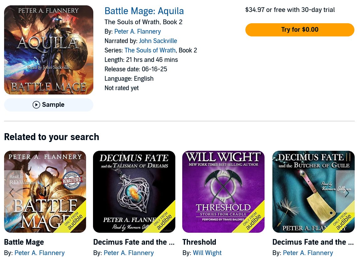 🥳Exciting news!!🥳
The audio book version of "AQUILA" is now available! Narrated by the amazing @JohnSackville! #Audible #Fantasy #audiobook