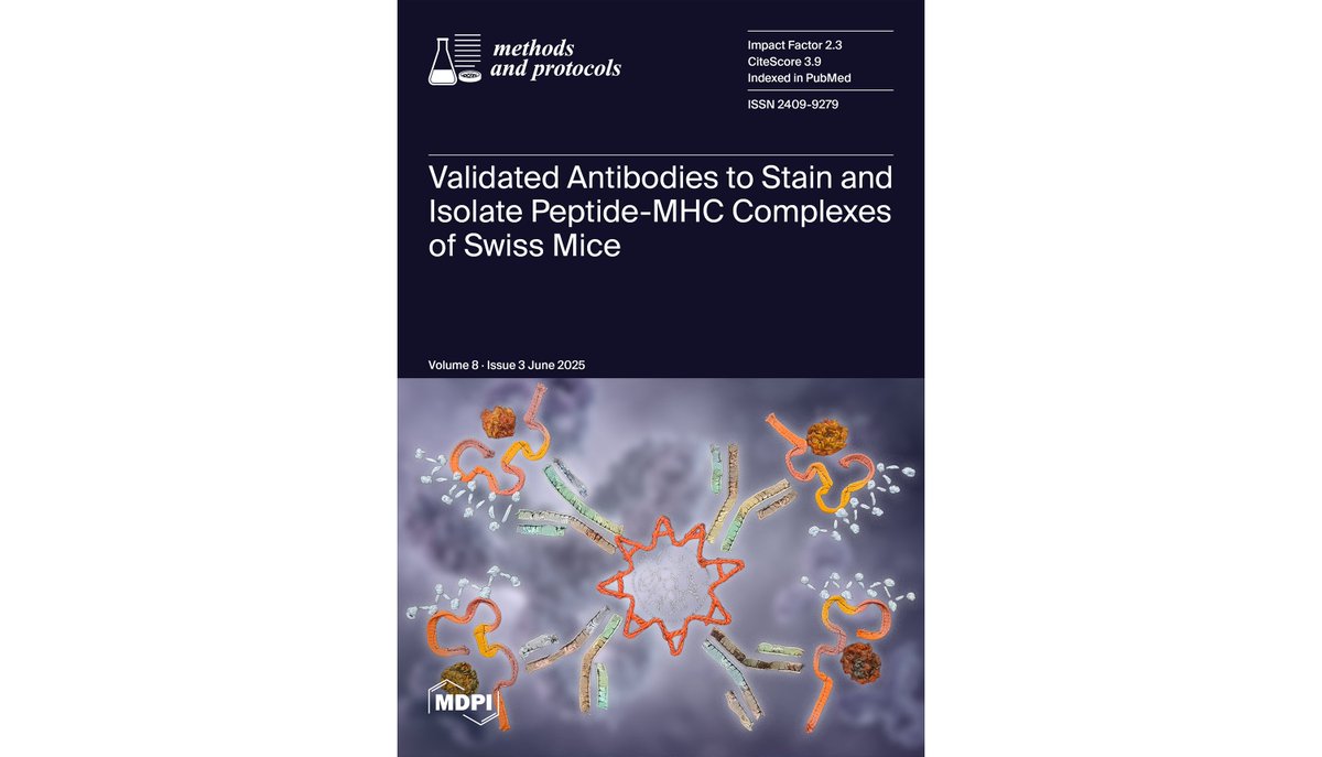 🔔🔔The new #issuecover comes from The Validation of  #Antibodies Suitable for #FlowCytometric Analysis and #Immunopeptidomics  of Peptide–MHC Complexes in the Outbred Swiss Albino #Mouse Strain
👉mdpi.com/2409-9279/8/3/…
#immuneresponses #antigen #Swissmice