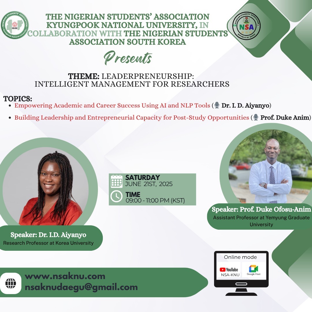 Nigerian Students' Association Kyungpook Nat'n Uni tweet media