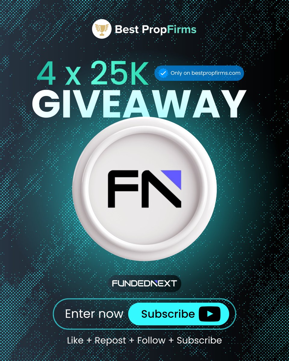 PropFirms (@prop_firms) on Twitter photo 100K <a href="/FundedNext/">FundedNext</a> GIVEAWAY 🚨
4 x 25K Challenge Accounts 🎁
To Enter 👇
1️⃣Subscribe to our Youtube Channel: youtube.com/@propfirms
2️⃣Follow <a href="/Prop_Firms/">Best PropFirms</a>
3️⃣Like and Retweet
4️⃣Comment 'DONE'
5️⃣Have a FundedNext account (use the link below)
Sign up ➡️ fundednext.com/?fpr=noam82
📅 100K <a href="/FundedNext/">FundedNext</a> GIVEAWAY 🚨
4 x 25K Challenge Accounts 🎁
To Enter 👇
1️⃣Subscribe to our Youtube Channel: youtube.com/@propfirms
2️⃣Follow <a href="/Prop_Firms/">Best PropFirms</a>
3️⃣Like and Retweet
4️⃣Comment 'DONE'
5️⃣Have a FundedNext account (use the link below)
Sign up ➡️ fundednext.com/?fpr=noam82
📅