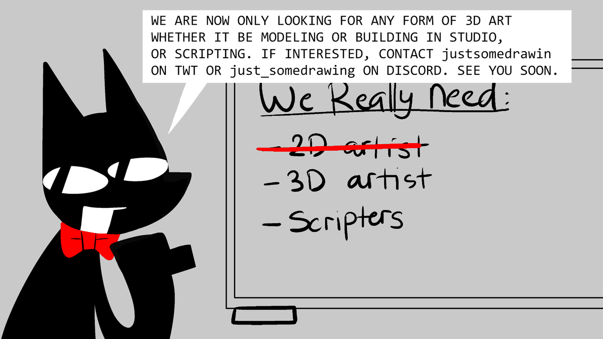 justsomedrawin's tweet image. HELLO EVERYONE! WE ARE STILL HIRING !! 
[more info below]

DISCLAIMER‼️This game is a passion project. Due to that status and us directors being minors, we won&apos;t be able to pay you unless we got massive donations, so don&apos;t expect any payment from this.

#ROBLOX #RobloxDev