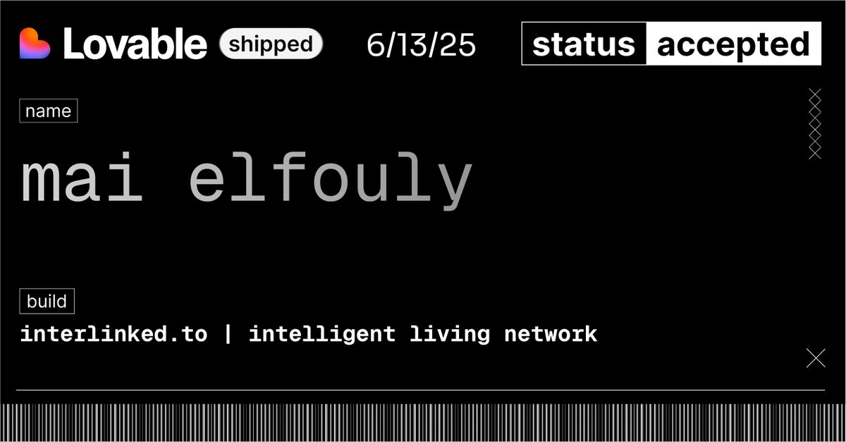 P0lymathed's tweet image. Thrilled to be accepted into @lovableshipped S1! 
For the next 6 weeks I will be building and shipping:
interlinked .to | your intelligent living network
A relational system for founders, creatives, and constellation-builders, to map meaningful connections — and evolve in sync.…