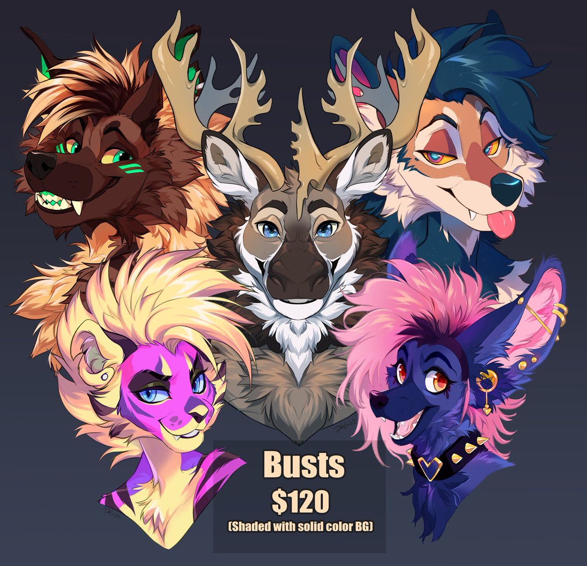 ✨ Open for Bust Comms! ✨

🩵 Warmups $45 
forms.gle/rxTDBPa3Agstf8…

💜 Flat color $75
forms.gle/yPxUvPN9QY6u7x…

💙 Full Color $120
forms.gle/3cZbuTHGAhrggh…

Forms close tomorrow at 8pm EST! Reposts are appreciated 😊

*For warmups you are allowed to color them in!
#furry #furryart