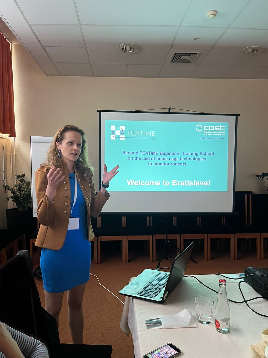 COST_TEATIME's tweet image. The TEATIME Training School has officially kicked off with a warm welcome from Veronika Borbélyová at the Faculty of Medicine, Comenius University in Bratislava.
#TrainingSchool #Bratislava #LabAnimalScience #HomeCageMonitoring #Networking #ScienceCommunity @COSTprogramme