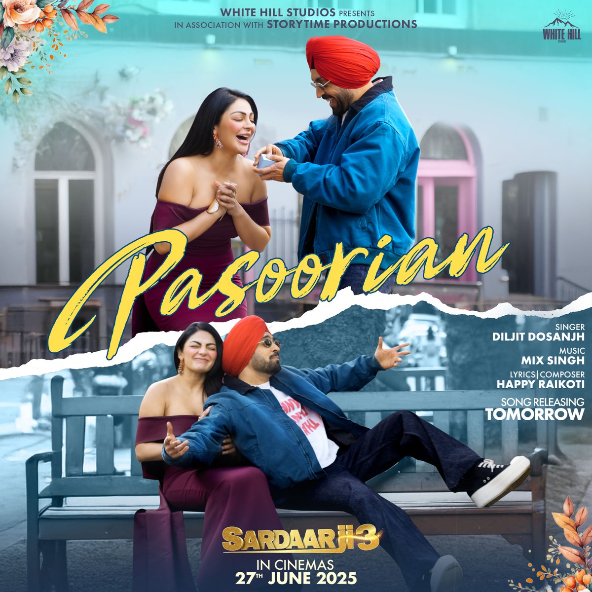 White Hill Music (@whitehillmusic_) on Twitter photo “Pasoorian” – track from Sardaar Ji 3 by Diljit Dosanjh, is dropping TOMORROW! 🎶 Get ready for a soulful melody, wrapped in Jaggi's swag and craziness! 💫😎👻
Singer: <a href="/diljitdosanjh/">DILJIT DOSANJH</a>
Music: @mixsingh
Lyrics | Composer: @urshappyraikoti
ਭੂਤ ਭੰਗੜੇ ਪੈਣਗੇ 27 ਜੂਨ ਨੂੰ || “Pasoorian” – track from Sardaar Ji 3 by Diljit Dosanjh, is dropping TOMORROW! 🎶 Get ready for a soulful melody, wrapped in Jaggi's swag and craziness! 💫😎👻
Singer: <a href="/diljitdosanjh/">DILJIT DOSANJH</a>
Music: @mixsingh
Lyrics | Composer: @urshappyraikoti
ਭੂਤ ਭੰਗੜੇ ਪੈਣਗੇ 27 ਜੂਨ ਨੂੰ ||