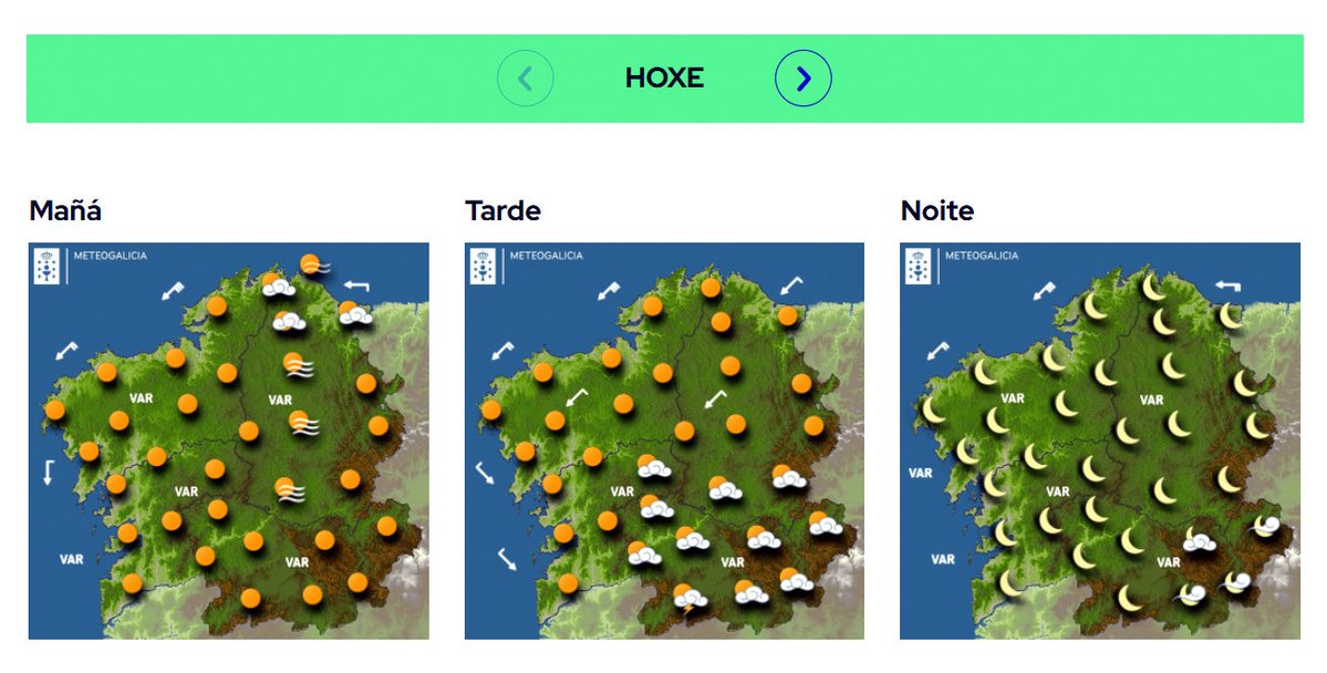 ☀️O TEMPO | Bos días! Este martes segue o aire cálido nas Rías Baixas procedente de África. As temperaturas teñen valores moi elevados en Galicia chegando a 36 graos en Pontevedra. Ventos do nordés, con brisas costeiras pola tarde, segundo <a href="/MeteoGalicia/">MeteoGalicia</a>

pontevedraviva.com/gl/tempo.html