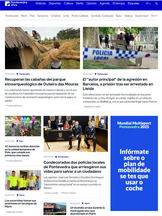 📰PORTADA | Este martes, <a href="/PontevedraViva/">PontevedraViva.com</a> ofrece este inicio: 

➡️Recuperan as cabanas do Outeiro das Mouras
➡️O "autor principal" da agresión en Barcelos, a prisión
➡️Programación das festas de San Xoán en Poio

pontevedraviva.com/es