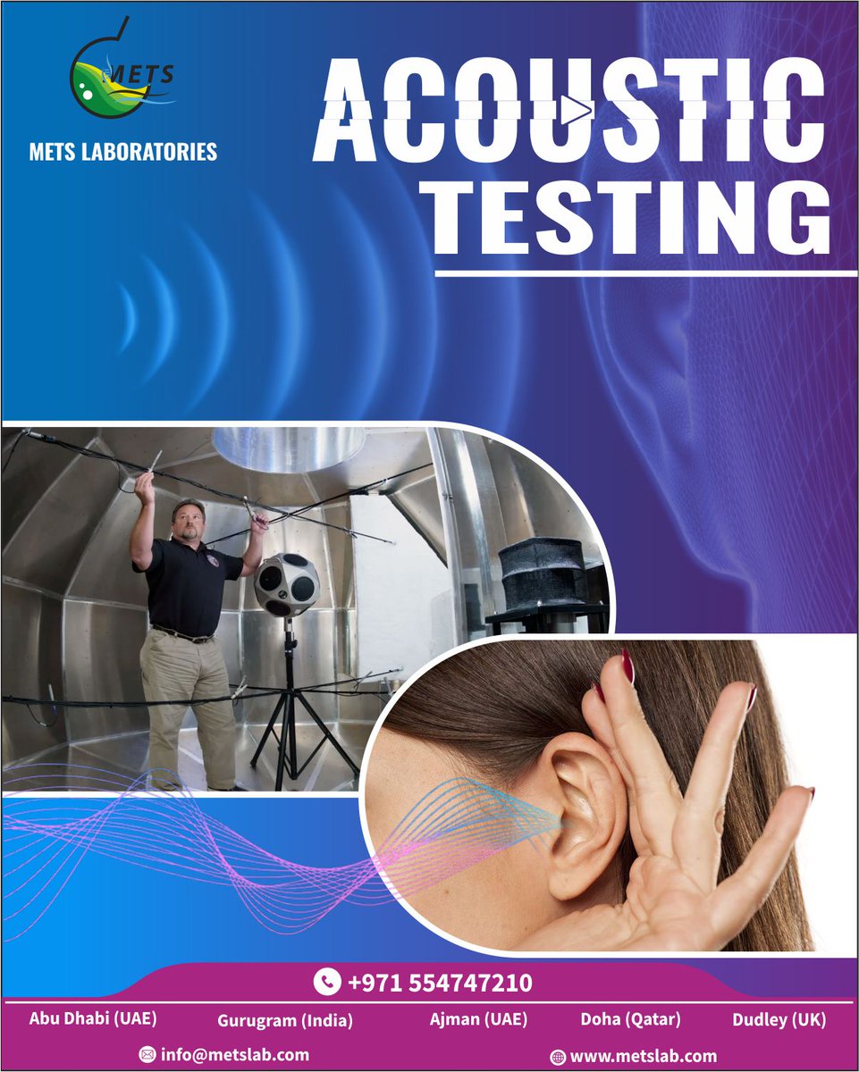MetsLab_'s tweet image. 🔊 Need accurate acoustic testing?
METS Laboratories ensures your product meets sound &amp;amp; noise compliance standards.
📩 DM us to get started!

#AcousticTesting #METS #SoundTesting #NoiseControl #LabTestingUAE #ComplianceTesting