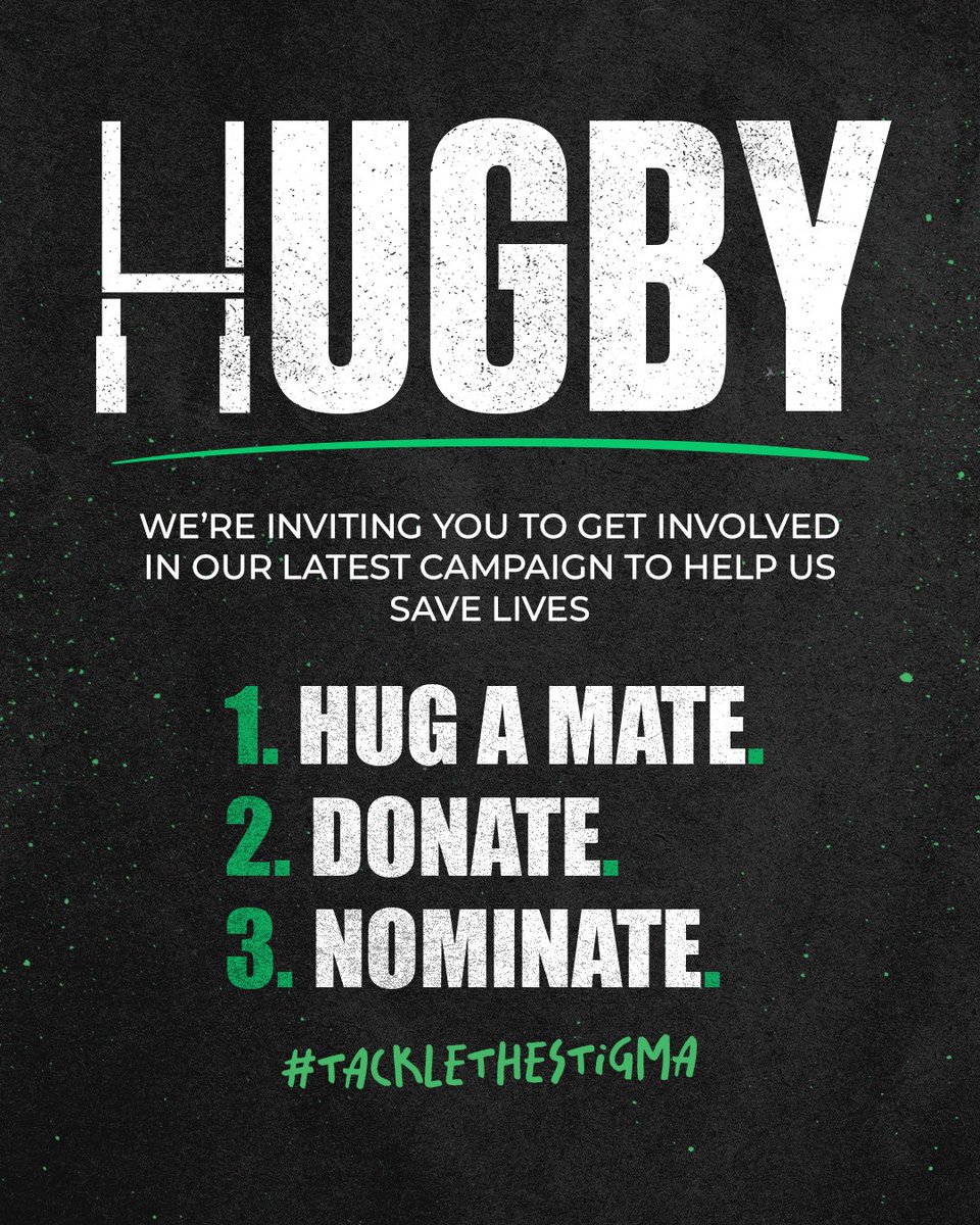It’s easy to get involved 🤝

Hug a mate and check in on them. You never know, it might just change a life 🖤🤍

📸 Post a photo or video hugging a mate.
💚 Donate to LooseHeadz if you can (link in bio)
🤝 Nominate someone else to do the same.

#HUGBY
#TackleTheStigma 🗣️