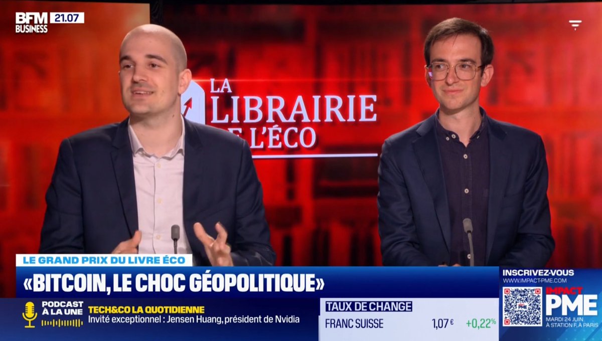 Jean-Charles Galli (@jeancgalli) on Twitter photo 📙Bitcoin : Le choc géopolitique remporte le Grand Prix du Livre Éco 2025 !
Très heureux et honoré de recevoir aux côtés d’Alexandre Stachtchenko <a href="/StachAlex/">Alexandre 'unhosted' Stachtchenko</a> ce prix remis par <a href="/bfmbusiness/">BFM Business</a> et <a href="/Montpensier/">Montpensier Arbevel</a> <a href="/Fin_Arbevel/">Financière ARBEVEL</a>. Merci <a href="/Manu_Lechypre/">Emmanuel Lechypre</a>, Guillaume Dard et au jury pour la 📙Bitcoin : Le choc géopolitique remporte le Grand Prix du Livre Éco 2025 !
Très heureux et honoré de recevoir aux côtés d’Alexandre Stachtchenko <a href="/StachAlex/">Alexandre 'unhosted' Stachtchenko</a> ce prix remis par <a href="/bfmbusiness/">BFM Business</a> et <a href="/Montpensier/">Montpensier Arbevel</a> <a href="/Fin_Arbevel/">Financière ARBEVEL</a>. Merci <a href="/Manu_Lechypre/">Emmanuel Lechypre</a>, Guillaume Dard et au jury pour la