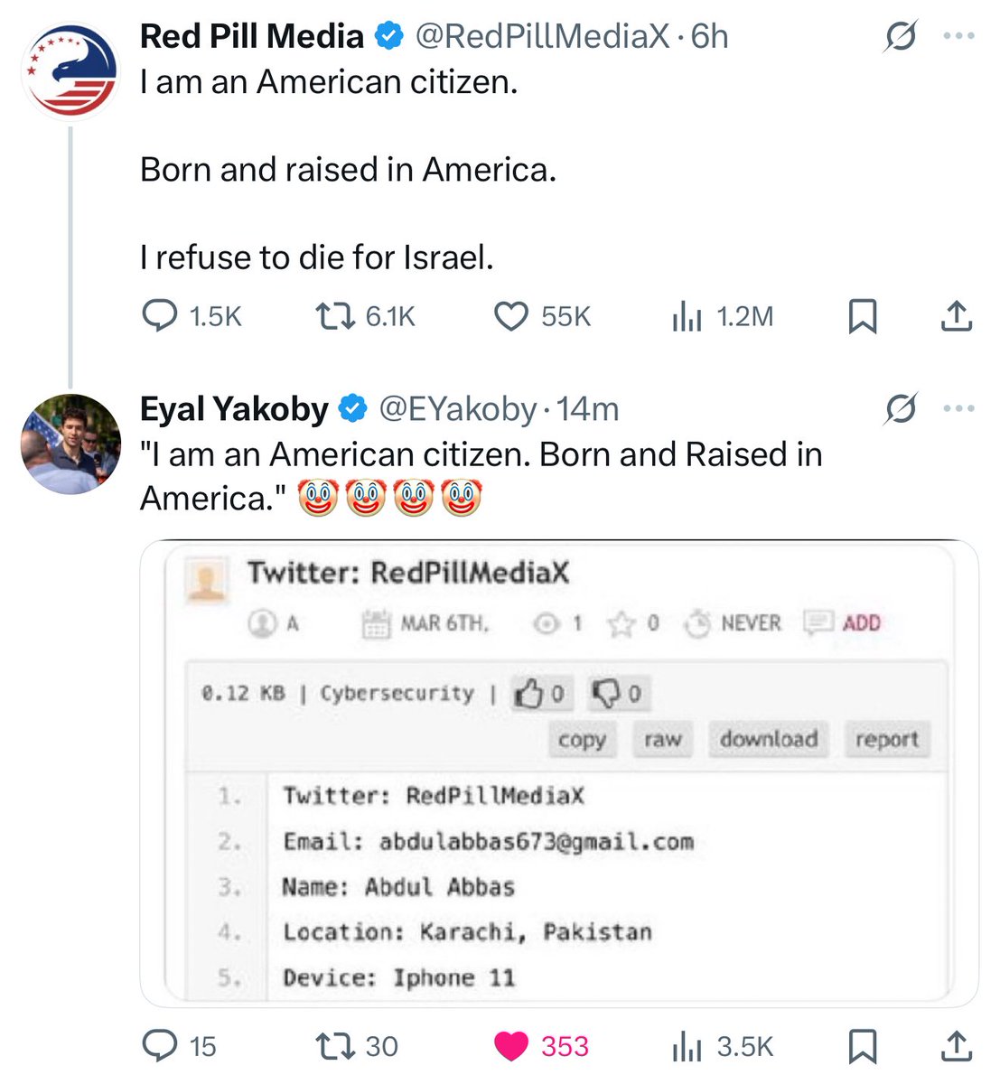 The only identity that they wish to hide is the one that is their own! What a sorry life.

#Israel #IranVsIsrael #Pakistan