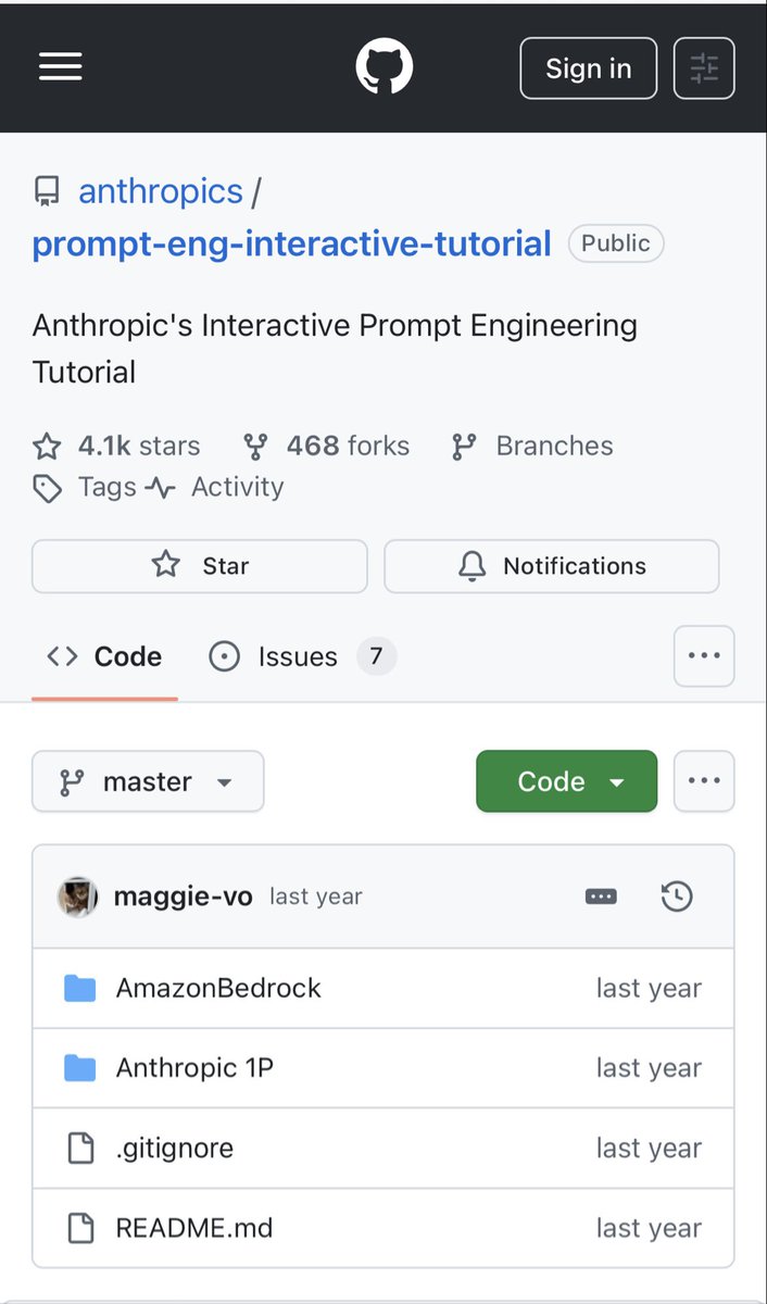 好货分享:  完全免费！GitHub 已有4.1k stars!!

Anthropic 发布了提示词工程的免费互动课程，大佬手把手带你写出高质量提示词。

这是每个人都必须掌握的技能。
>如何构建一个好的提示
>避免常见的陷阱
>制作杀手级提示库
> 80/20 规则及其应用

它有 9 个循序渐进的章节，并附有练习。