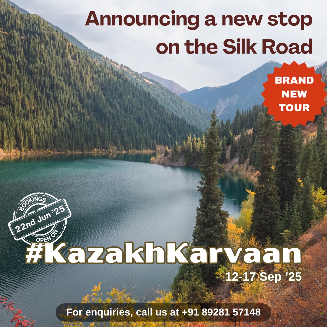 After multiple tours to Türkiye, Uzbekistan and Azerbaijan, all on the Silk Road, Khaki Tours now stops at Kazakhstan. Join us for our first-ever #KazakhKarvaan tour from 12-17 Sep, 2025, to explore the area around Almaty, the country’s largest city. Pack your camels (sorry,